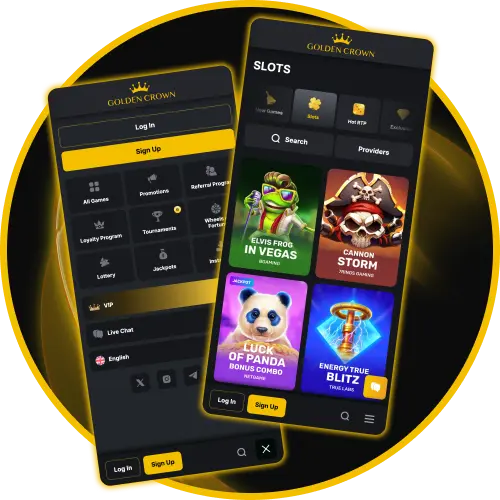 Enjoy single-handed navigation on the mobile-optimised Golden Crown Casino interface today.