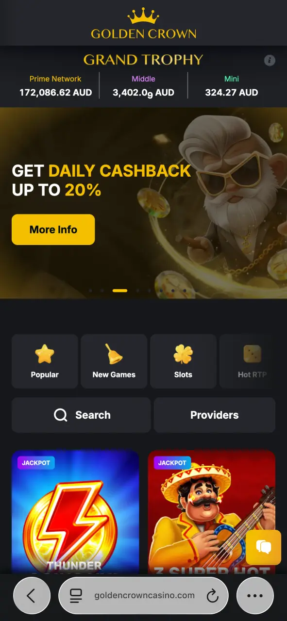 Open Safari on your iPhone and navigate to the official Golden Crown website today.