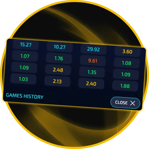 Track real-time round history and multiplier trends in Aviajet crash game at Golden Crown Casino.