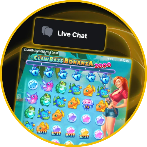 Get instant help from customer service during Clawbass Bonanza 2000 gaming sessions.