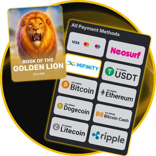 Choose secure local Australian payment options like Visa and Neosurf at Golden Crown.