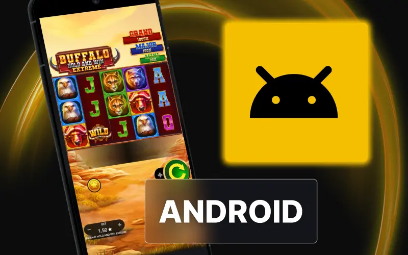 Launch Buffalo Hold and Win slot seamlessly via the Android Golden Crown Casino app.