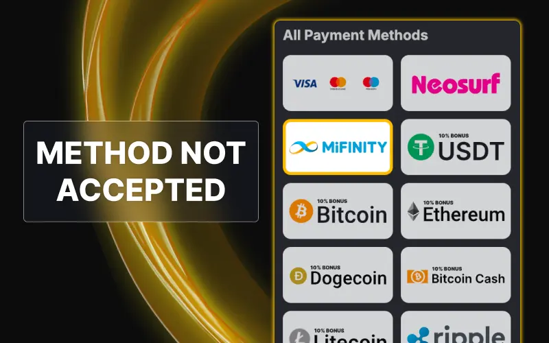 Check accepted payment methods in Australia if your card or e-wallet is declined at Golden Crown.