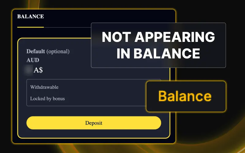 Troubleshoot missing deposit balance issues at Golden Crown Casino.