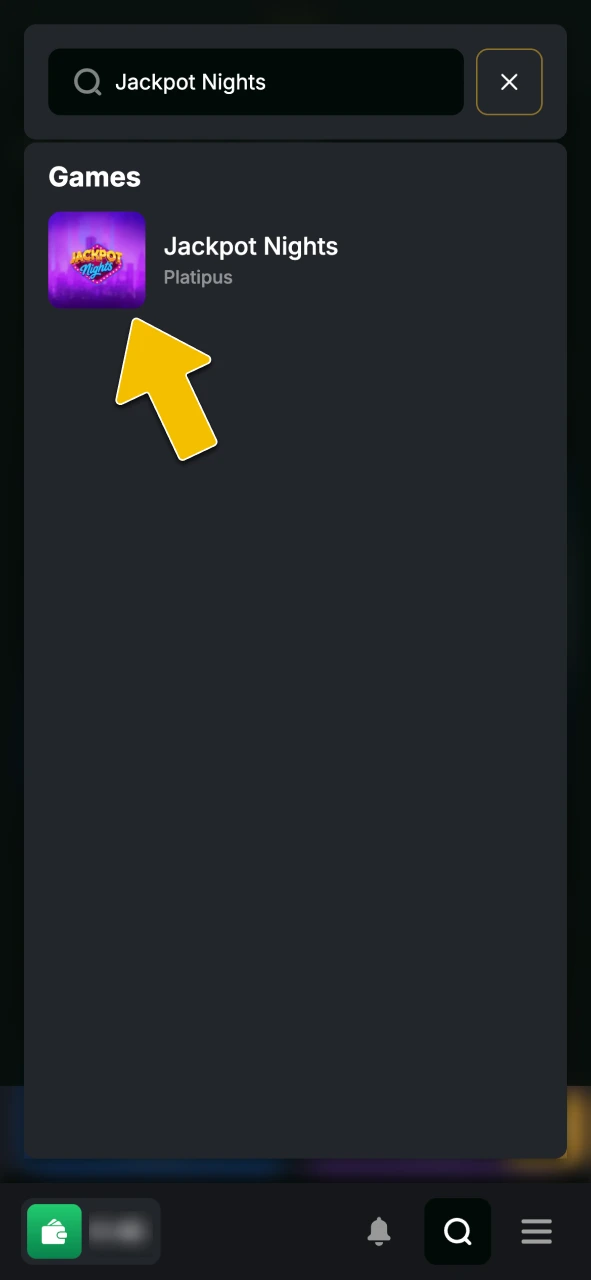 Navigate to the casino section to locate Jackpot Nights slot at Golden Crown Casino.