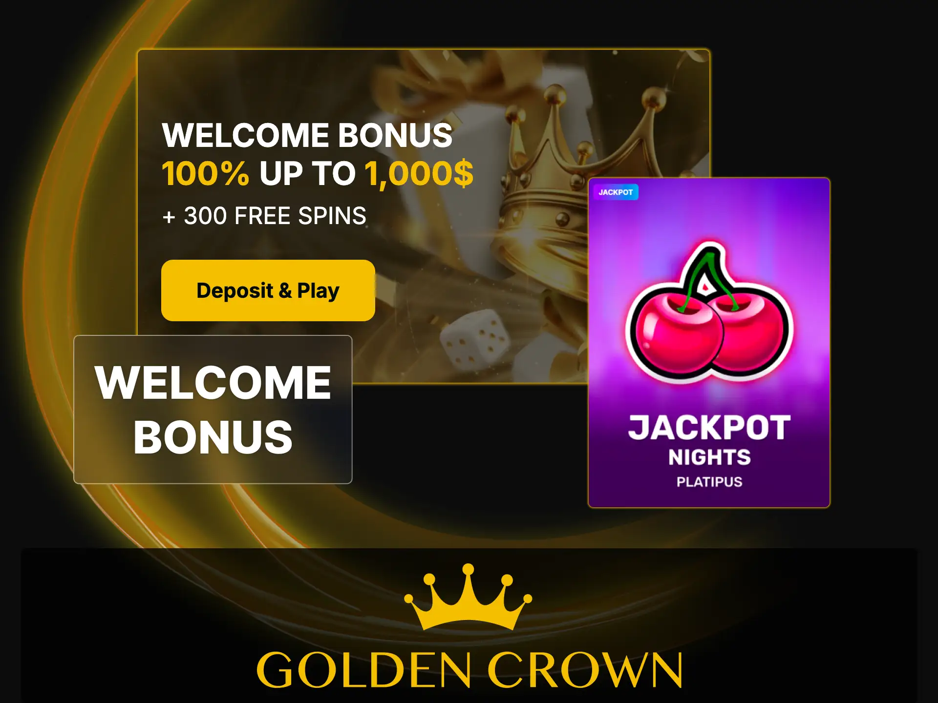 Double your balance to play high-volatility Jackpot Nights pokie at Golden Crown Casino.
