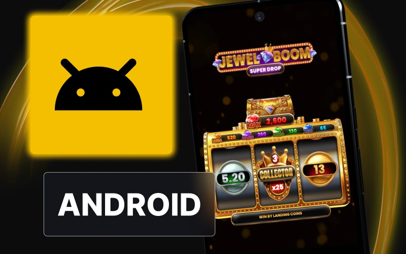 Launch Golden Crown Android app from home screen to play Jewel Boom Super Drop.