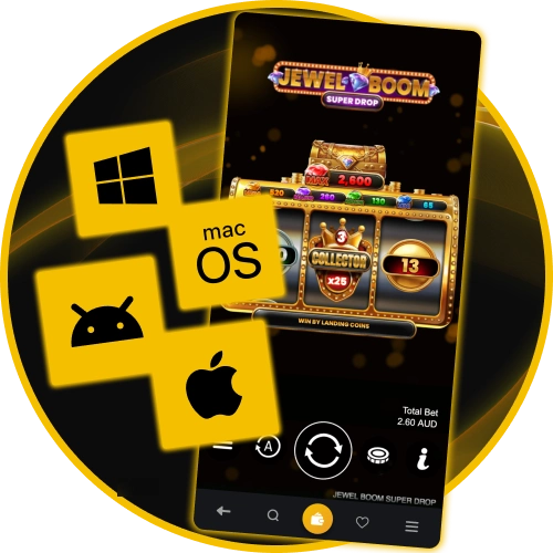 Access Jewel Boom Super Drop slot seamlessly on desktop, Android, and iOS at Golden Crown Casino.