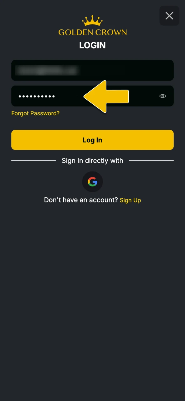 Enter your email address and new password to sign in to your Golden Crown account.