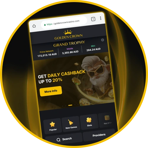 Play at Golden Crown in your browser now and save your phone storage space.