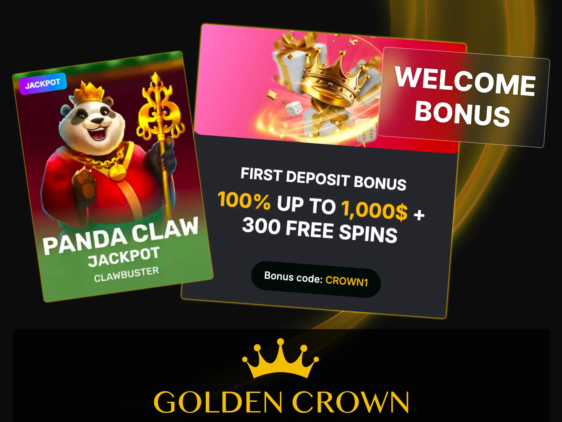 Play Panda Claw Jackpot with extra bonus funds on your first deposit at Golden Crown Casino Australia.