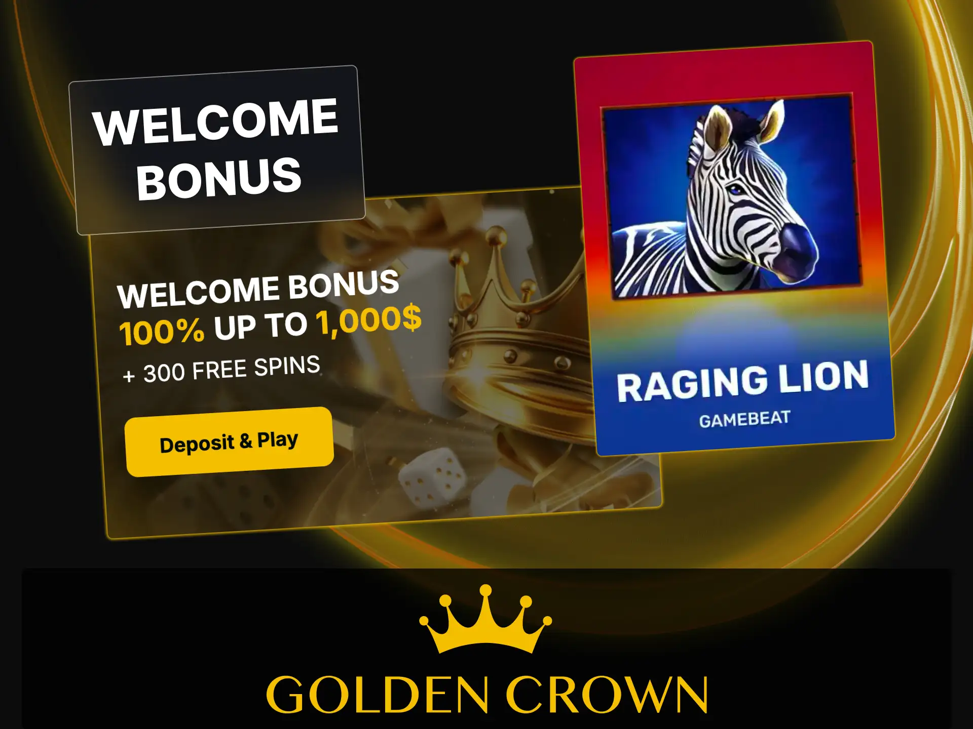Register a new profile and deposit funds to qualify for Raging Lion welcome promotion at Golden Crown Casino Australia.