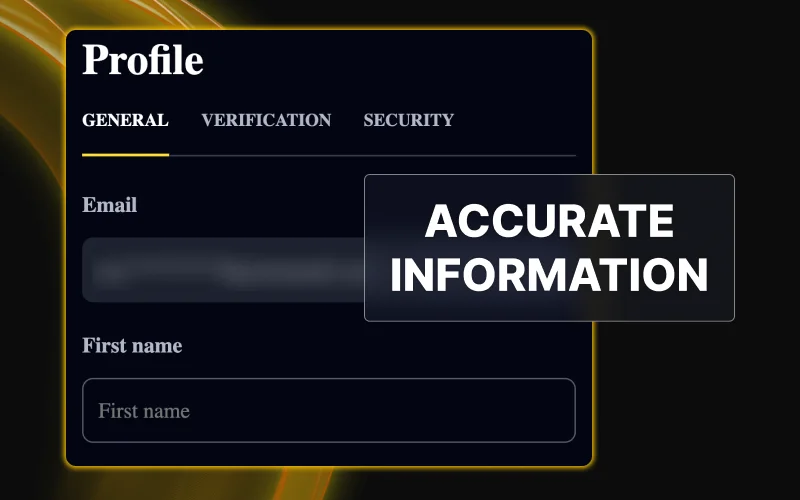 Enter accurate personal details matching your official ID during Golden Crown registration.