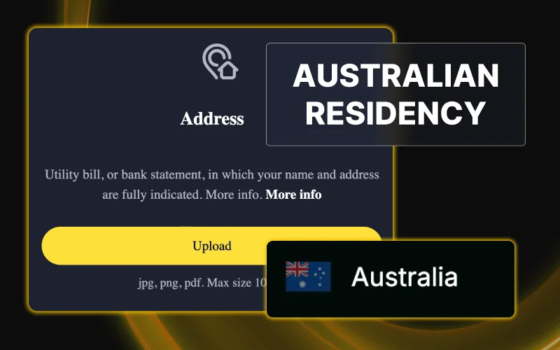 Provide a valid Australian residential address during Golden Crown Casino registration.