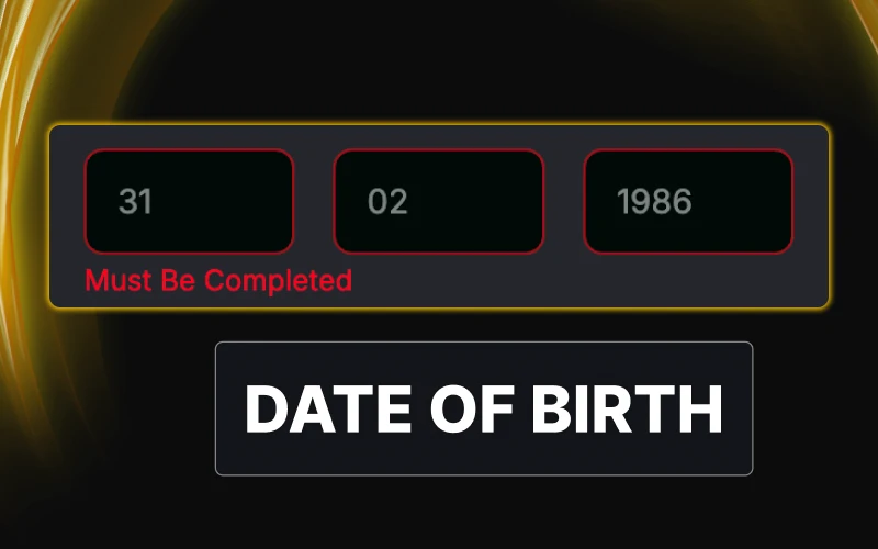 Enter your date of birth in the correct format to resolve Golden Crown registration errors.