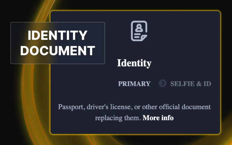 Submit valid passport or driver licence for Golden Crown account identity verification.