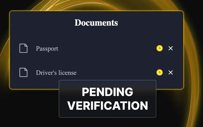Complete account verification by uploading photo ID and proof of address at Golden Crown Casino.