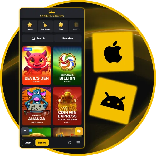 Deposit, withdraw funds, and play real-money pokies directly on your smartphone or tablet at Golden Crown Casino.