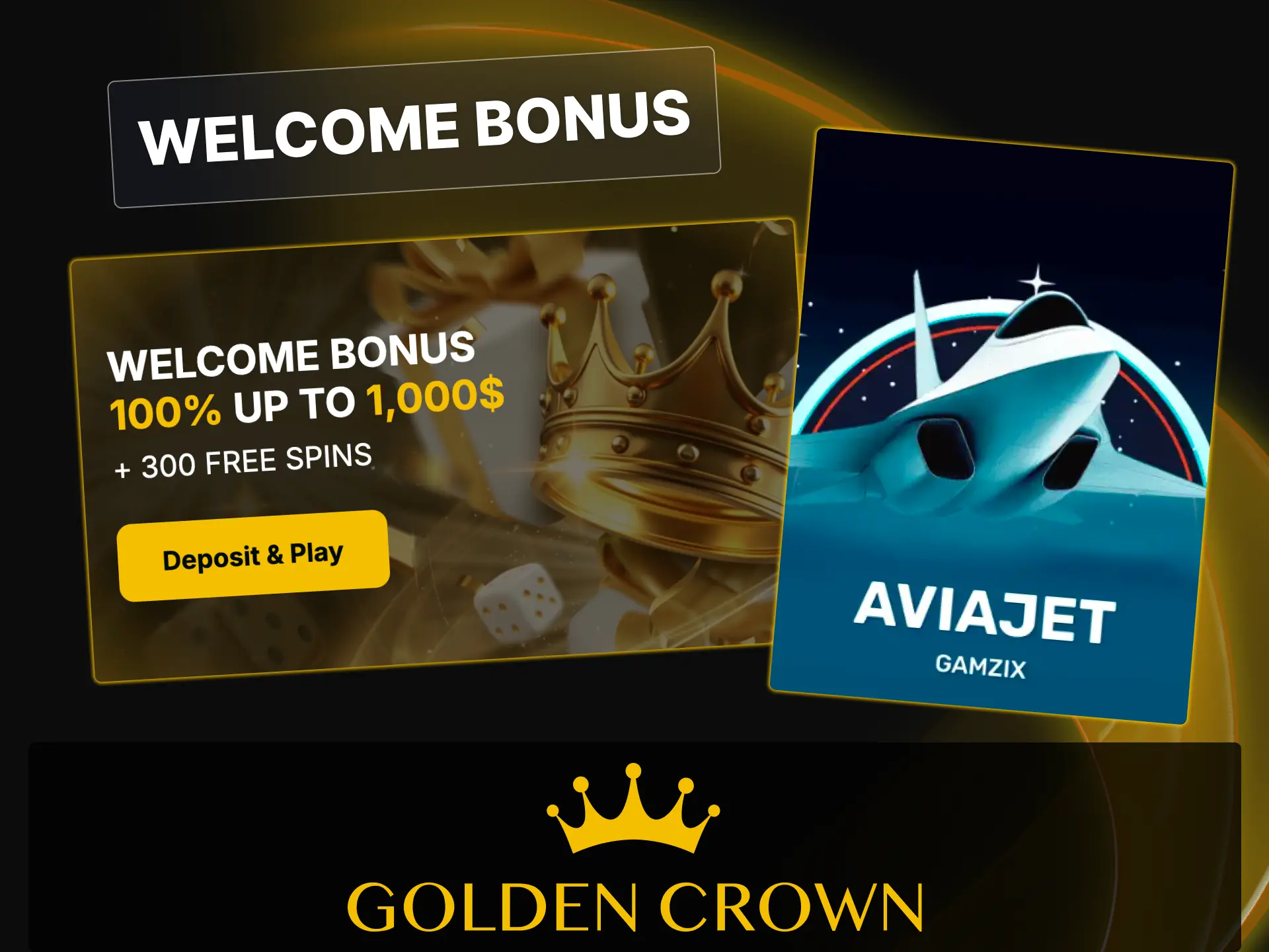 Boost your initial bankroll to extend your playing time on Aviajet at Golden Crown Casino.