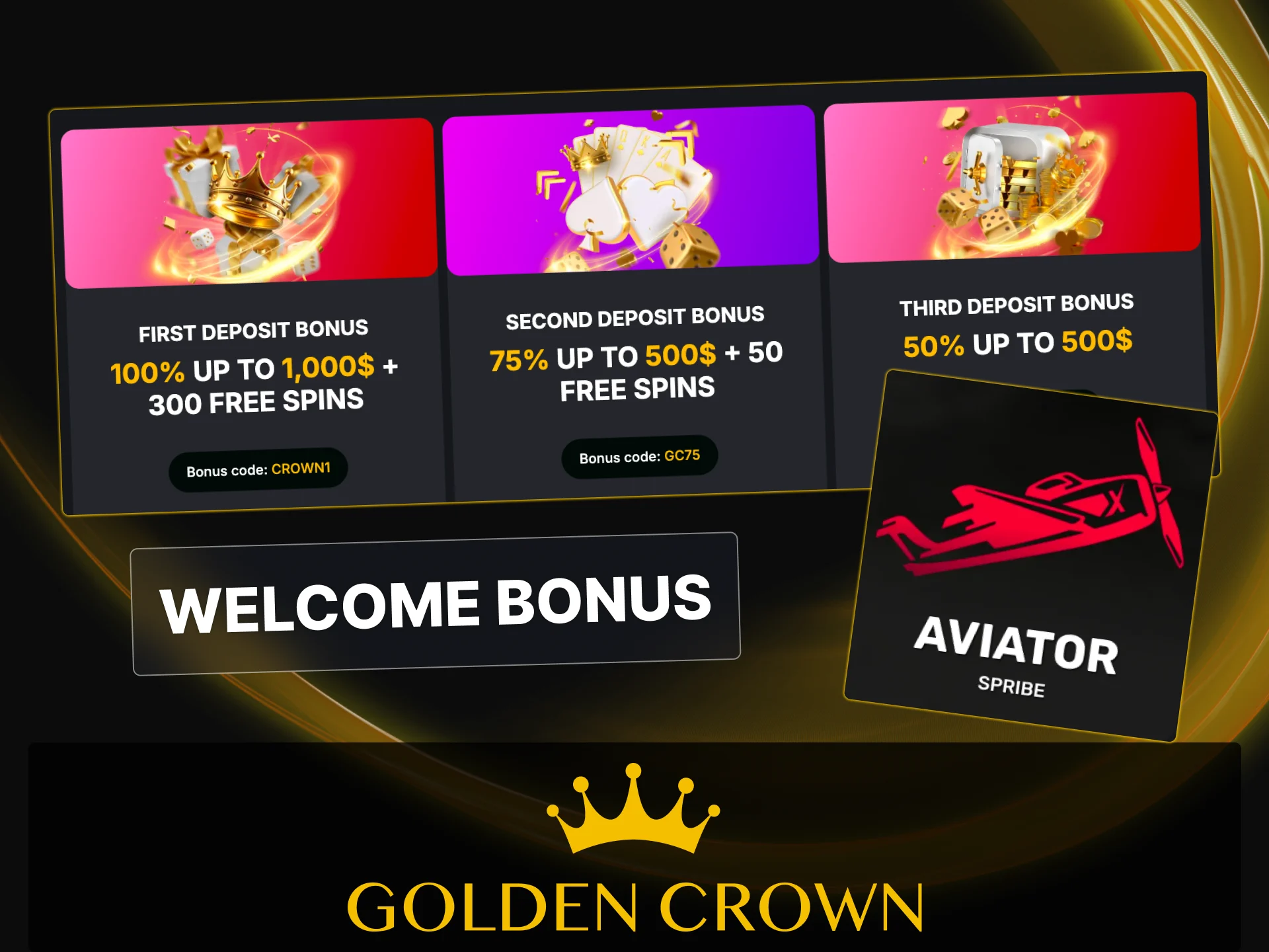 Fund your profile with Australian Dollars to activate welcome bonus packages for Spribe Aviator at Golden Crown Casino Australia.