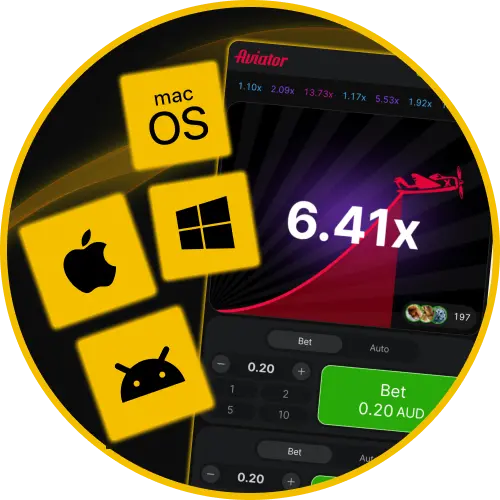 Enjoy multi-platform access to Spribe Aviator on desktop, Android, or iOS at Golden Crown Casino.
