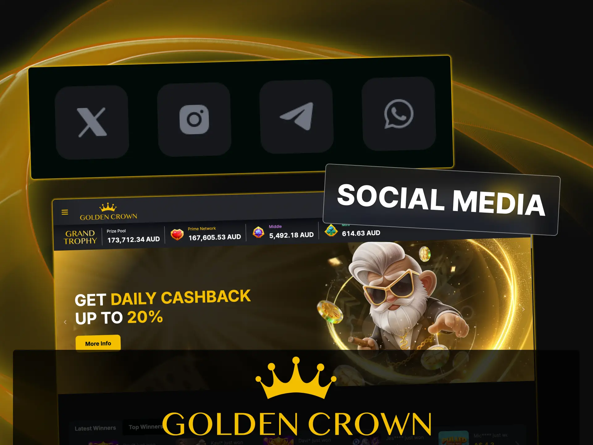 Follow official social media channels and messaging platforms for updates at Golden Crown Casino.